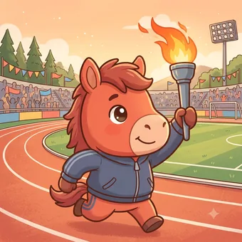 병오일주 캐릭터 붉은 말