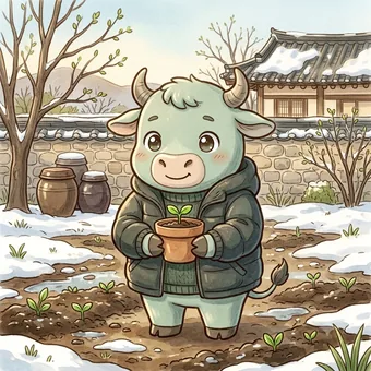 을축일주 캐릭터 푸른 소