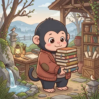 임신일주 캐릭터 검은 원숭이