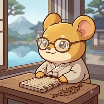 무자일주 캐릭터 노란 쥐