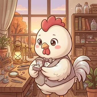 신유일주 캐릭터 하얀 닭